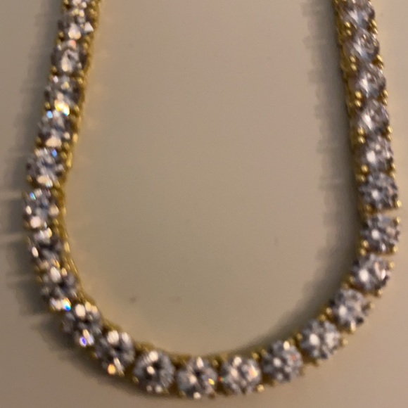 Genevive 14k over silver CZ TENNIS necklace - Picture 3 of 5